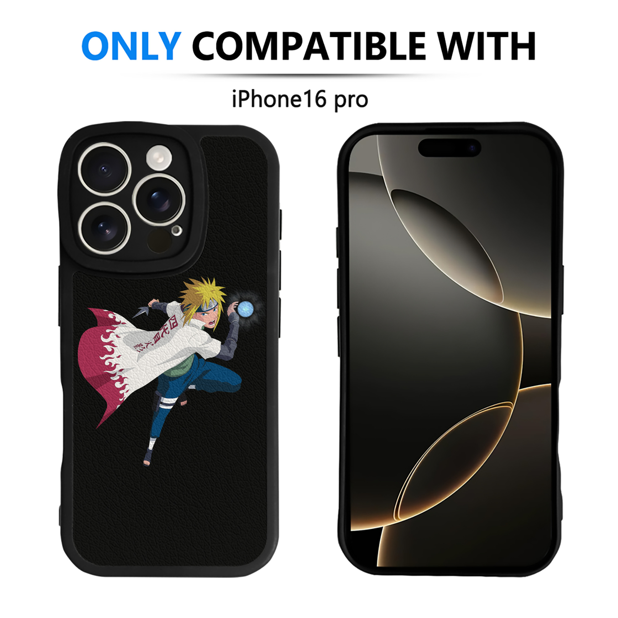 （画像用） NARUTO -ナルト- 波風 ミナト Namikaze Minato 【iPhone 16シリーズ対応】シリコンスマホケース（レザー調） 材質：シリコン